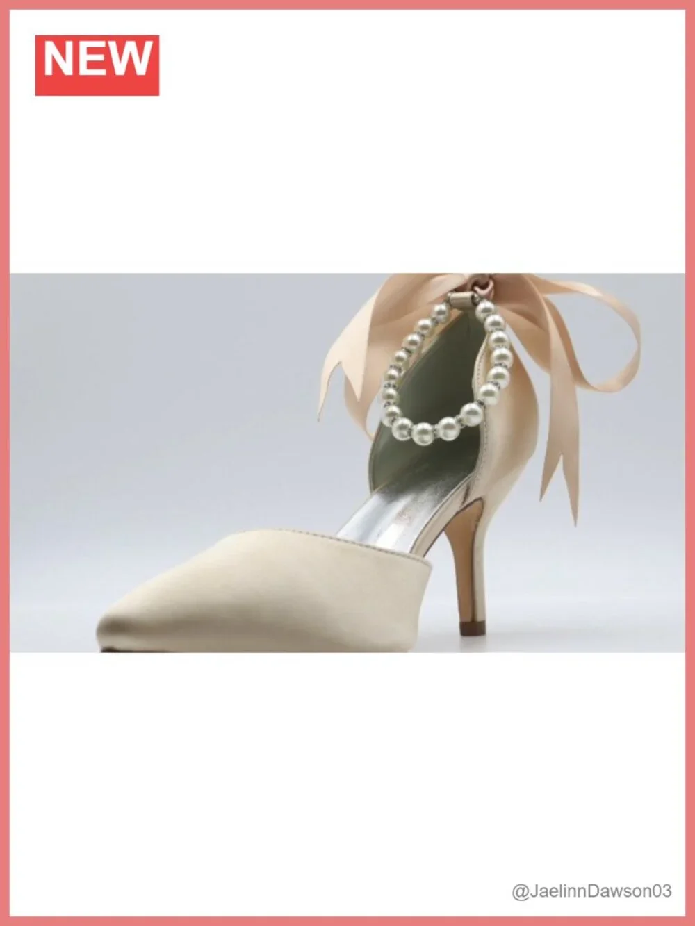 Pearl Satin Wedding High Heel Pumps Pointed Toe Bridal Shoes